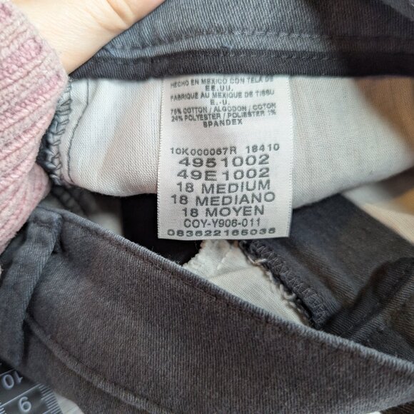 Lee Relaxed Straight Leg at the Waist Gray Women's Long Pants Size 18 Medium - Picture 6 of 14